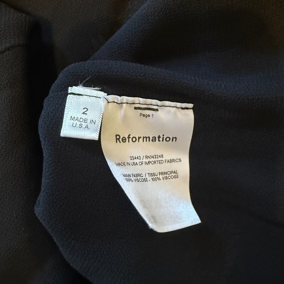 Reformation Black Floral Mock Neck Puff Sleeve Mini Dress Size 2 - Picture 13 of 15